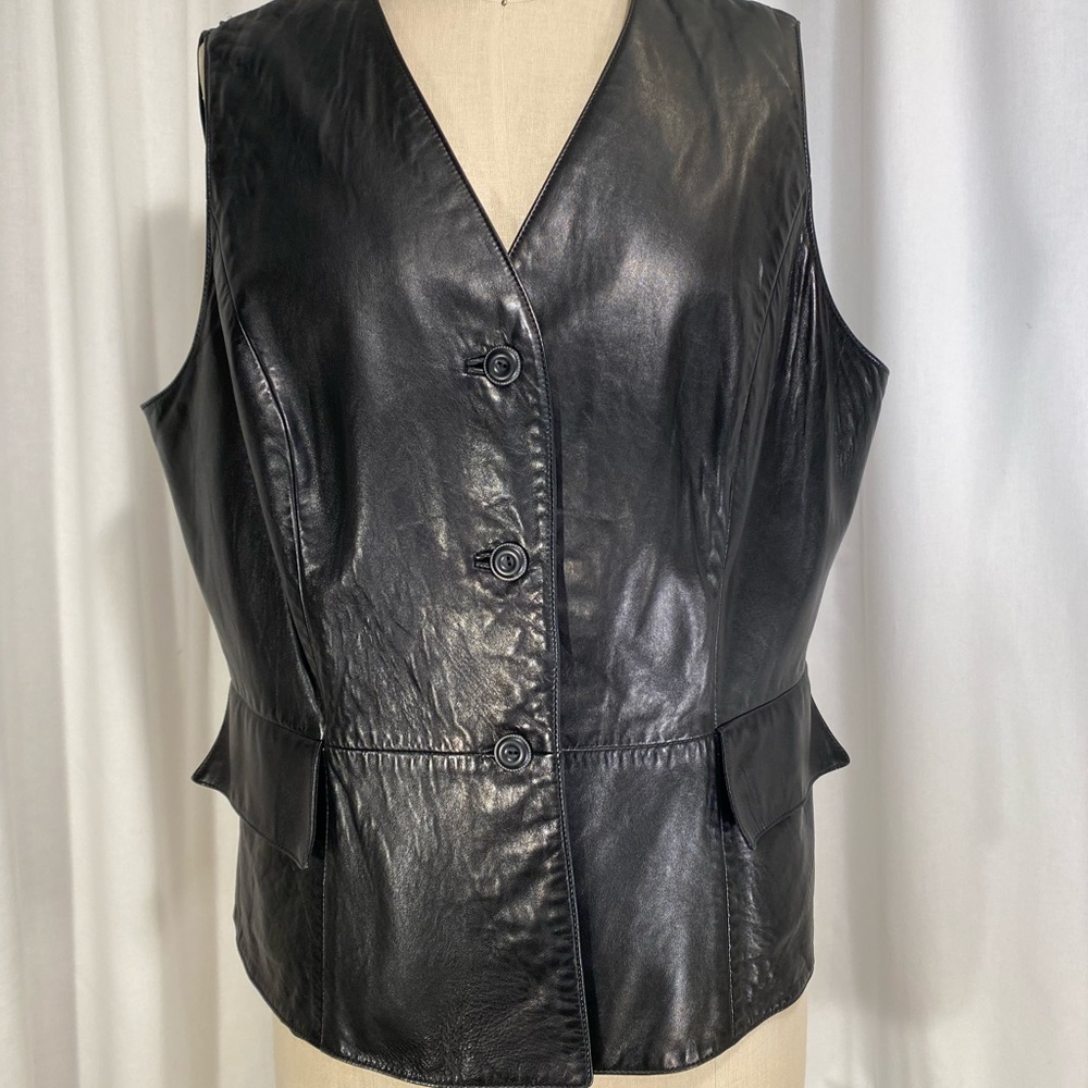 Leather Vest  Dana Buchman